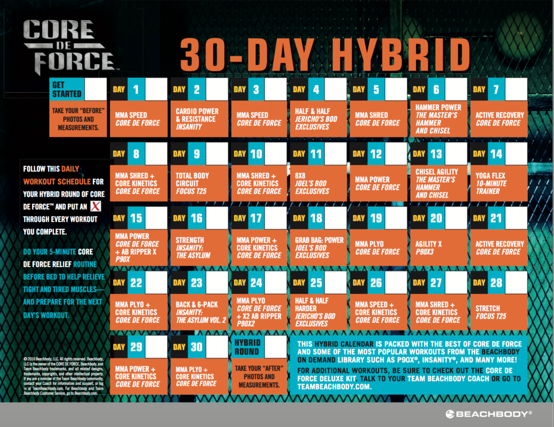 Core De Force Calendar Including Deluxe And Hybrid Calendar PDF Download