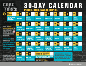 core de force calendar, core de force schedule, beachbody on demand 